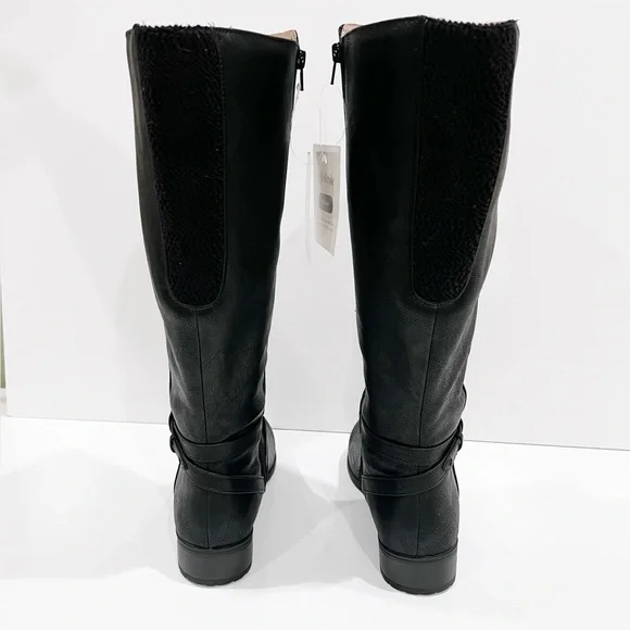 LifeStride Xtrovert Riding Boots Vegan Leather Wide Calf Black Size 8.5WIDE NEW - Picture 5 of 16